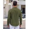 COOFANDY Men’s Long Sleeve Button Down Shirts Casual Cotton Linen Shirts Summer Beach Shirt with Pocket(Army Green)