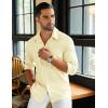 COOFANDY Men’s Long Sleeve Button Down Shirts Casual Cotton Linen Shirts Summer Beach Shirt with Pocket(Beige)