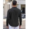 COOFANDY Men’s Long Sleeve Button Down Shirts Casual Cotton Linen Shirts Summer Beach Shirt with Pocket(Black)