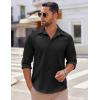 COOFANDY Mens Long Sleeve Button Down Shirts Casual Untucked Shirts Stretch Shirts(Black)