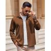 COOFANDY Mens Long Sleeve Button Down Shirts Casual Untucked Shirts Stretch Shirts(Brown)