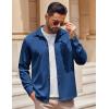 COOFANDY Mens Long Sleeve Button Down Shirts Casual Untucked Shirts Stretch Shirts(Dark Blue)
