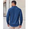 COOFANDY Mens Long Sleeve Button Down Shirts Casual Untucked Shirts Stretch Shirts(Dark Blue)