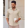 COOFANDY Mens Long Sleeve Button Down Shirts Casual Untucked Shirts Stretch Shirts(Khaki)