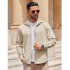 COOFANDY Mens Long Sleeve Button Down Shirts Casual Untucked Shirts Stretch Shirts(Khaki)
