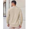 COOFANDY Mens Long Sleeve Button Down Shirts Casual Untucked Shirts Stretch Shirts(Khaki)