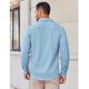 COOFANDY Mens Long Sleeve Button Down Shirts Casual Untucked Shirts Stretch Shirts(Light Blue)