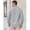 COOFANDY Mens Long Sleeve Button Down Shirts Casual Untucked Shirts Stretch Shirts(Light Grey)