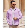 COOFANDY Mens Long Sleeve Button Down Shirts Casual Untucked Shirts Stretch Shirts(Light Purple)