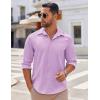 COOFANDY Mens Long Sleeve Button Down Shirts Casual Untucked Shirts Stretch Shirts(Light Purple)