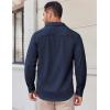 COOFANDY Mens Long Sleeve Button Down Shirts Casual Untucked Shirts Stretch Shirts(Navy Blue)