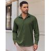 COOFANDY Mens Long Sleeve Button Down Shirts Casual Untucked Shirts Stretch Shirts(Olive Green)