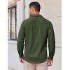 COOFANDY Mens Long Sleeve Button Down Shirts Casual Untucked Shirts Stretch Shirts(Olive Green)