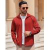 COOFANDY Mens Long Sleeve Button Down Shirts Casual Untucked Shirts Stretch Shirts(Red)