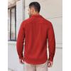 COOFANDY Mens Long Sleeve Button Down Shirts Casual Untucked Shirts Stretch Shirts(Red)