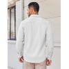 COOFANDY Mens Long Sleeve Button Down Shirts Casual Untucked Shirts Stretch Shirts(White)