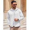COOFANDY Mens Long Sleeve Button Down Shirts Casual Untucked Shirts Stretch Shirts(White)