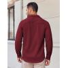COOFANDY Mens Long Sleeve Button Down Shirts Casual Untucked Shirts Stretch Shirts(Wine Red)