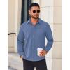 COOFANDY Mens Long Sleeve Button Down Shirts Wrinkle Free Untucked Shirts Casual Dress Shirt for Men(Blue)