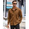 COOFANDY Mens Long Sleeve Button Down Shirts Wrinkle Free Untucked Shirts Casual Dress Shirt for Men(Brown)