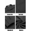 COOFANDY Mens Long Sleeve Button Down Shirts Wrinkle Free Untucked Shirts Casual Dress Shirt for Men(Dark Grey)