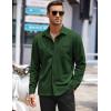 COOFANDY Mens Long Sleeve Button Down Shirts Wrinkle Free Untucked Shirts Casual Dress Shirt for Men(Green)