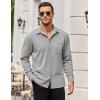 COOFANDY Mens Long Sleeve Button Down Shirts Wrinkle Free Untucked Shirts Casual Dress Shirt for Men(Light Grey)