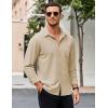 COOFANDY Mens Long Sleeve Button Down Shirts Wrinkle Free Untucked Shirts Casual Dress Shirt for Men(Light Khaki)