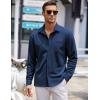 COOFANDY Mens Long Sleeve Button Down Shirts Wrinkle Free Untucked Shirts Casual Dress Shirt for Men(Navy Blue)