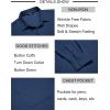 COOFANDY Mens Long Sleeve Button Down Shirts Wrinkle Free Untucked Shirts Casual Dress Shirt for Men(Navy Blue)