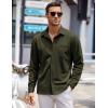 COOFANDY Mens Long Sleeve Button Down Shirts Wrinkle Free Untucked Shirts Casual Dress Shirt for Men(Olive Green)