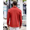 COOFANDY Mens Long Sleeve Button Down Shirts Wrinkle Free Untucked Shirts Casual Dress Shirt for Men(Red)