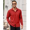 COOFANDY Mens Long Sleeve Button Down Shirts Wrinkle Free Untucked Shirts Casual Dress Shirt for Men(Red)