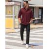 COOFANDY Mens Long Sleeve Button Down Shirts Wrinkle Free Untucked Shirts Casual Dress Shirt for Men(Wine Red)