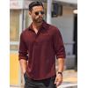 COOFANDY Mens Long Sleeve Button Down Shirts Wrinkle Free Untucked Shirts Casual Dress Shirt for Men(Wine Red)