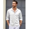 COOFANDY Men’s Long Sleeve Button Down Wrinkle Free Shirt Casual Untucked Stretch Dress Shirts(White)