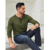 COOFANDY Men’s Long Sleeve Henley Shirts Cotton T-Shirts Casual Pullover Shirt Soft Stretch Basic Tees Fall Tops(Army Green)