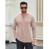 COOFANDY Men’s Long Sleeve Henley Shirts Cotton T-Shirts Casual Pullover Shirt Soft Stretch Basic Tees Fall Tops(Beige)
