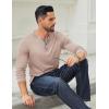 COOFANDY Men’s Long Sleeve Henley Shirts Cotton T-Shirts Casual Pullover Shirt Soft Stretch Basic Tees Fall Tops(Beige)