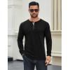 COOFANDY Men’s Long Sleeve Henley Shirts Cotton T-Shirts Casual Pullover Shirt Soft Stretch Basic Tees Fall Tops(Black 02 – Khaki Collar)