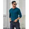COOFANDY Men’s Long Sleeve Henley Shirts Cotton T-Shirts Casual Pullover Shirt Soft Stretch Basic Tees Fall Tops(Blue)