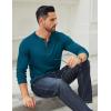 COOFANDY Men’s Long Sleeve Henley Shirts Cotton T-Shirts Casual Pullover Shirt Soft Stretch Basic Tees Fall Tops(Blue)