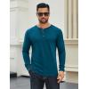 COOFANDY Men’s Long Sleeve Henley Shirts Cotton T-Shirts Casual Pullover Shirt Soft Stretch Basic Tees Fall Tops(Blue)