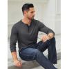 COOFANDY Men’s Long Sleeve Henley Shirts Cotton T-Shirts Casual Pullover Shirt Soft Stretch Basic Tees Fall Tops(Dark Grey)