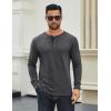 COOFANDY Men’s Long Sleeve Henley Shirts Cotton T-Shirts Casual Pullover Shirt Soft Stretch Basic Tees Fall Tops(Dark Grey)