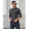 COOFANDY Men’s Long Sleeve Henley Shirts Cotton T-Shirts Casual Pullover Shirt Soft Stretch Basic Tees Fall Tops(Dark Grey)