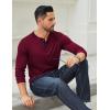COOFANDY Men’s Long Sleeve Henley Shirts Cotton T-Shirts Casual Pullover Shirt Soft Stretch Basic Tees Fall Tops(Dark Red)