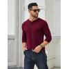 COOFANDY Men’s Long Sleeve Henley Shirts Cotton T-Shirts Casual Pullover Shirt Soft Stretch Basic Tees Fall Tops(Dark Red)