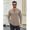 COOFANDY Men’s Long Sleeve Henley Shirts Cotton T-Shirts Casual Pullover Shirt Soft Stretch Basic Tees Fall Tops(Khaki)