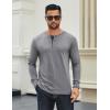 COOFANDY Men’s Long Sleeve Henley Shirts Cotton T-Shirts Casual Pullover Shirt Soft Stretch Basic Tees Fall Tops(Light Grey)